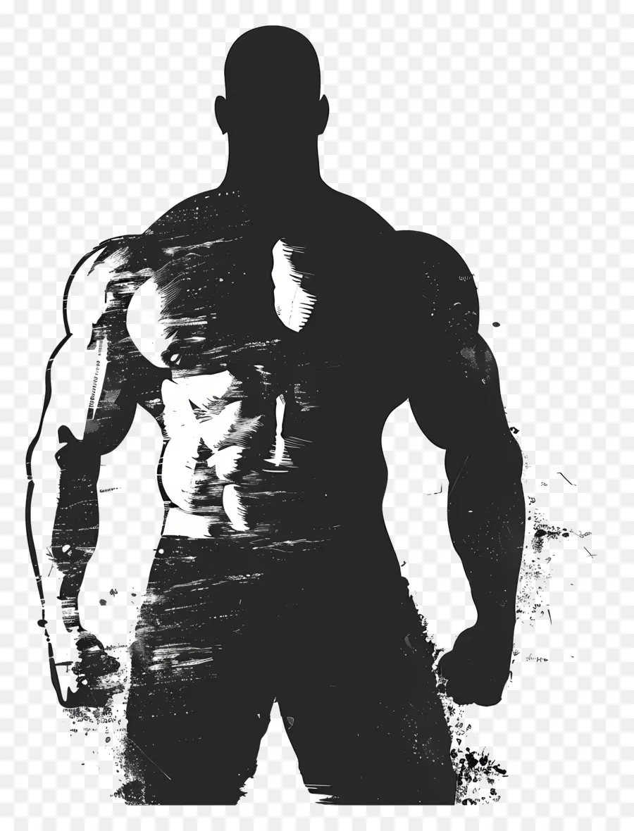 Silhueta De Homem Forte，Homem Musculoso PNG