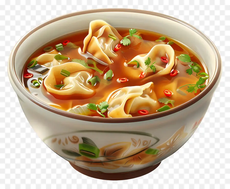 Sopa Wonton，Bolinhos Em Sopa Picante PNG