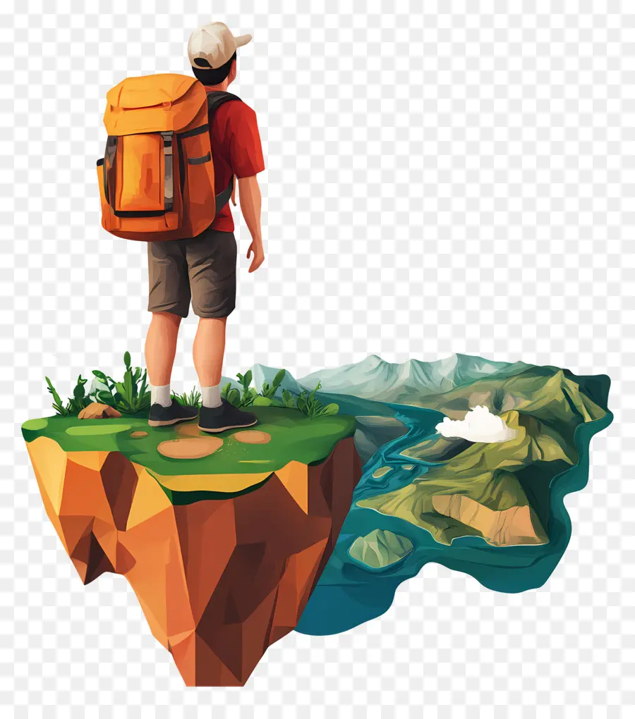 Desejo De Viajar，Caminhante Com Mochila PNG