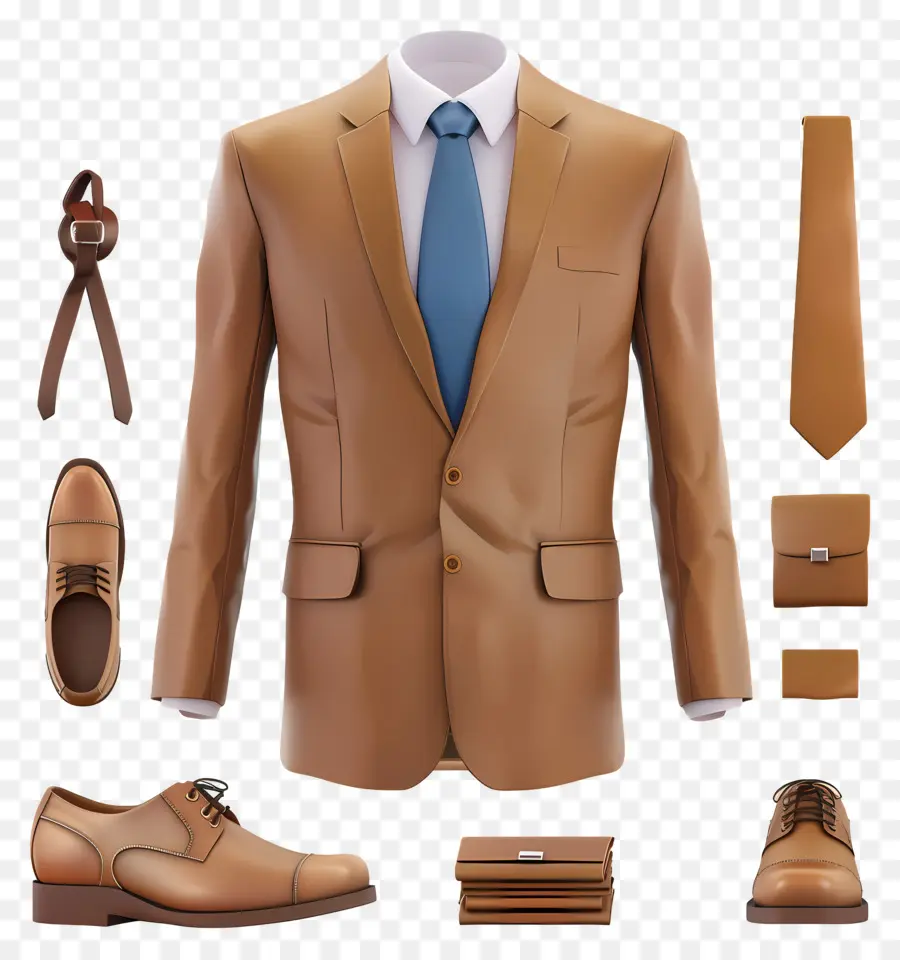 Traje Formal De Negócios，Terno Marrom PNG