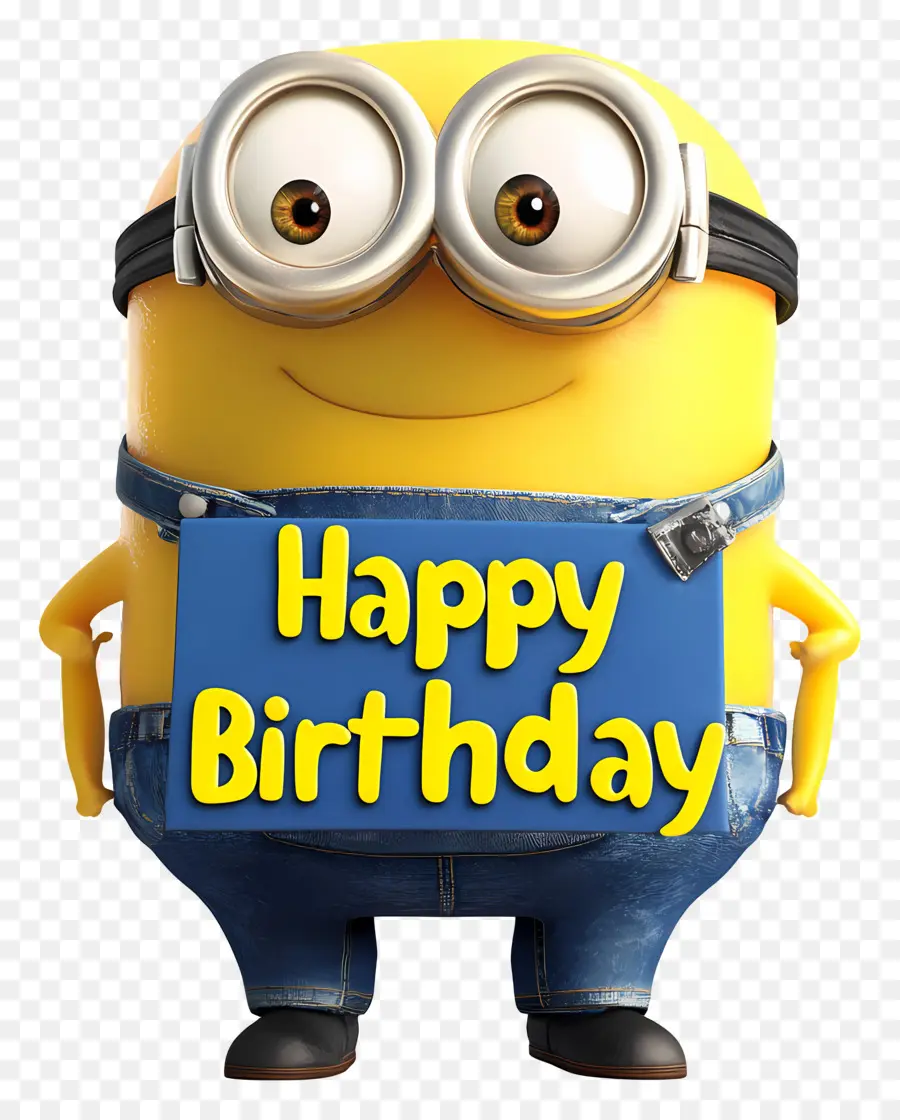 Feliz Aniversário，Minion Com Sinal De Feliz Aniversário PNG