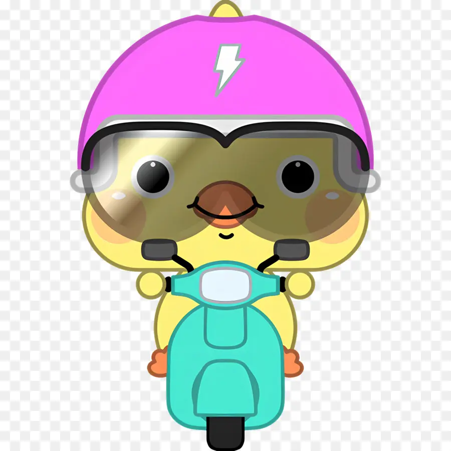 Pato De Desenho Animado，Pato Na Scooter PNG