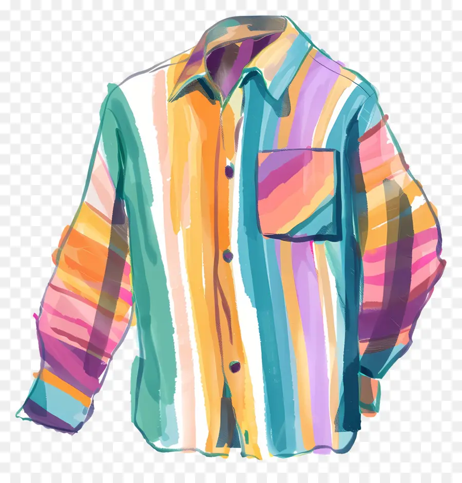 Camisa Listrada，Colorido PNG