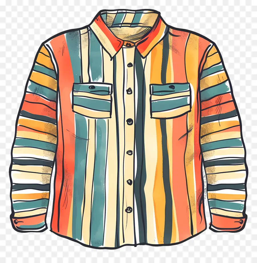 Camisa Listrada，Colorido PNG