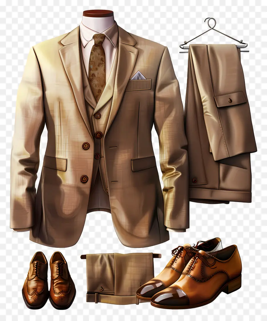 Traje Formal De Negócios，Terno Bege PNG