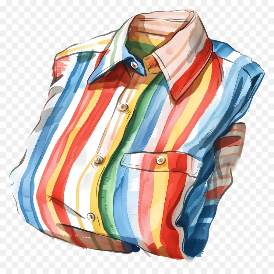 Camisa Listrada，Colorido PNG