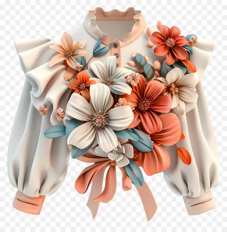 Blusa，Blusa Floral PNG