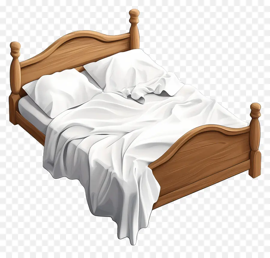 Dia De Arrumar Sua Cama，Cama Com Lençóis Brancos PNG