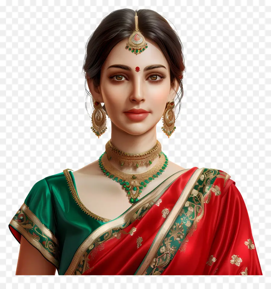 Mulher Em Saree，Mulher Em Vestido Tradicional PNG