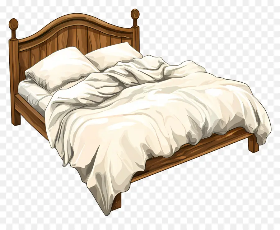 Dia De Arrumar Sua Cama，Cama Com Lençóis Brancos PNG