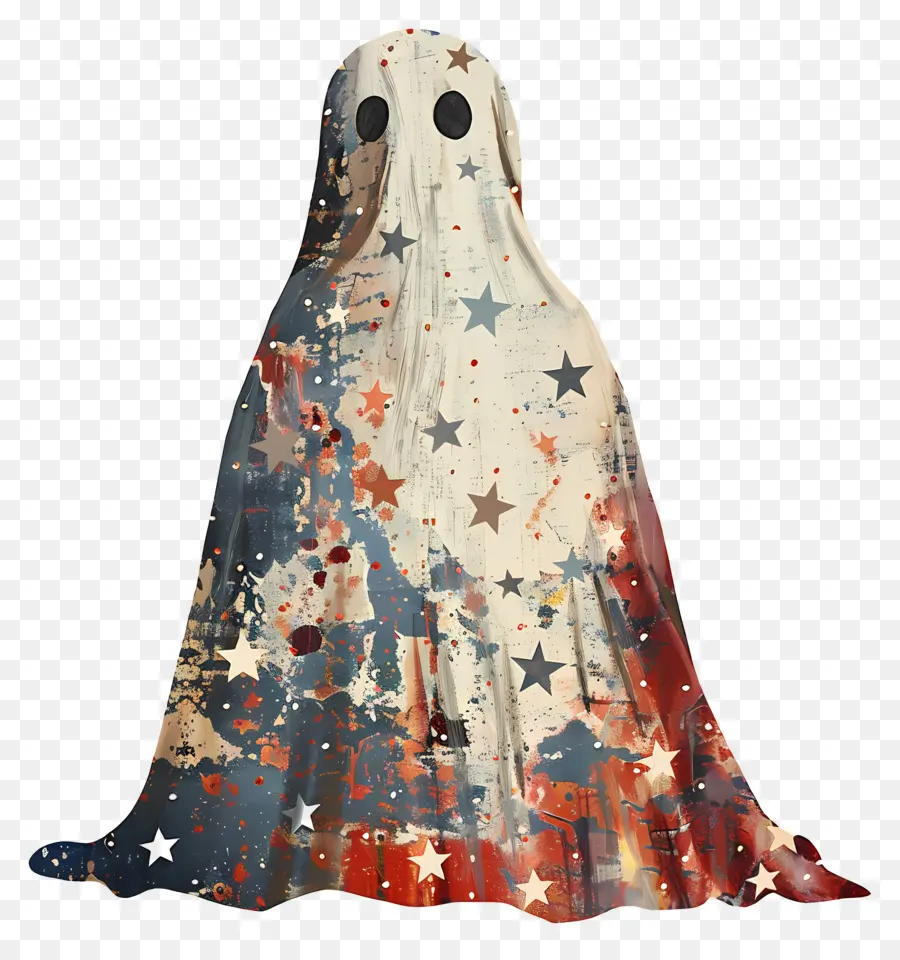 Fantasma，Fantasma Com Estrelas PNG