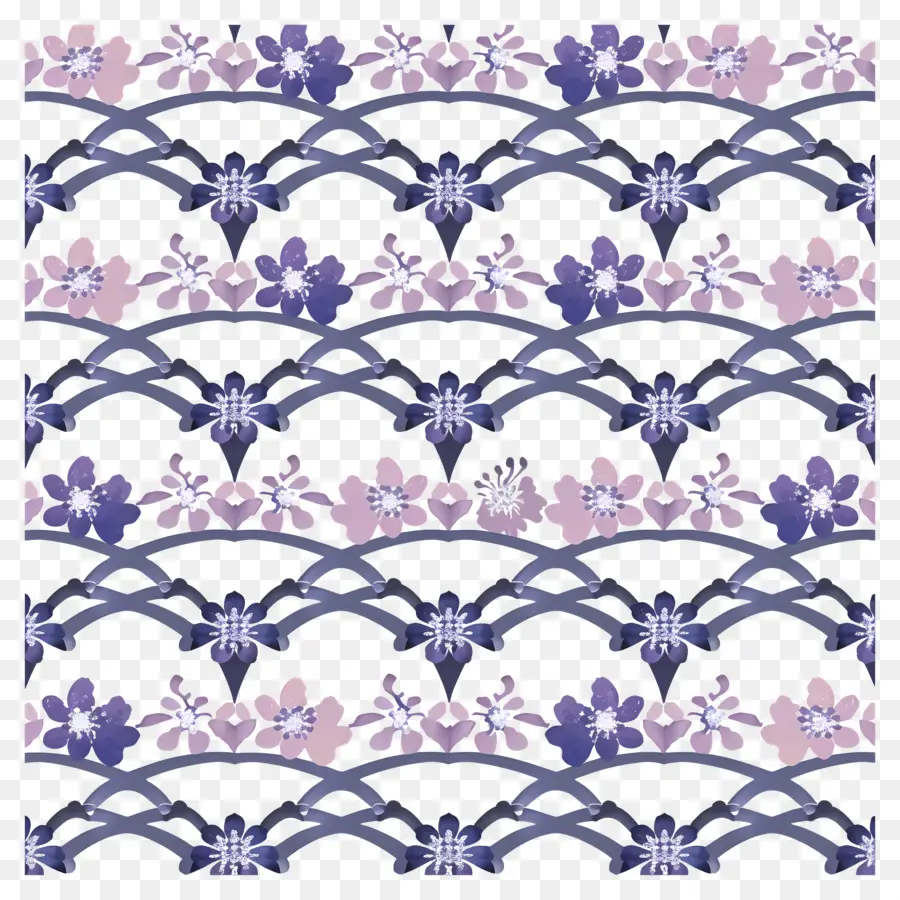 Fundo Roxo，Padrão Floral PNG