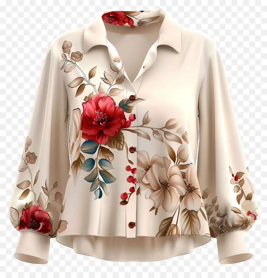 Blusa，Blusa Floral PNG