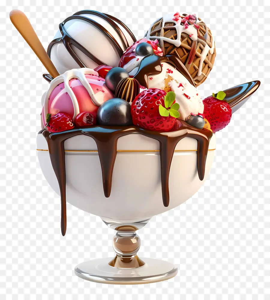 Sundae De Sorvete，Sobremesa PNG