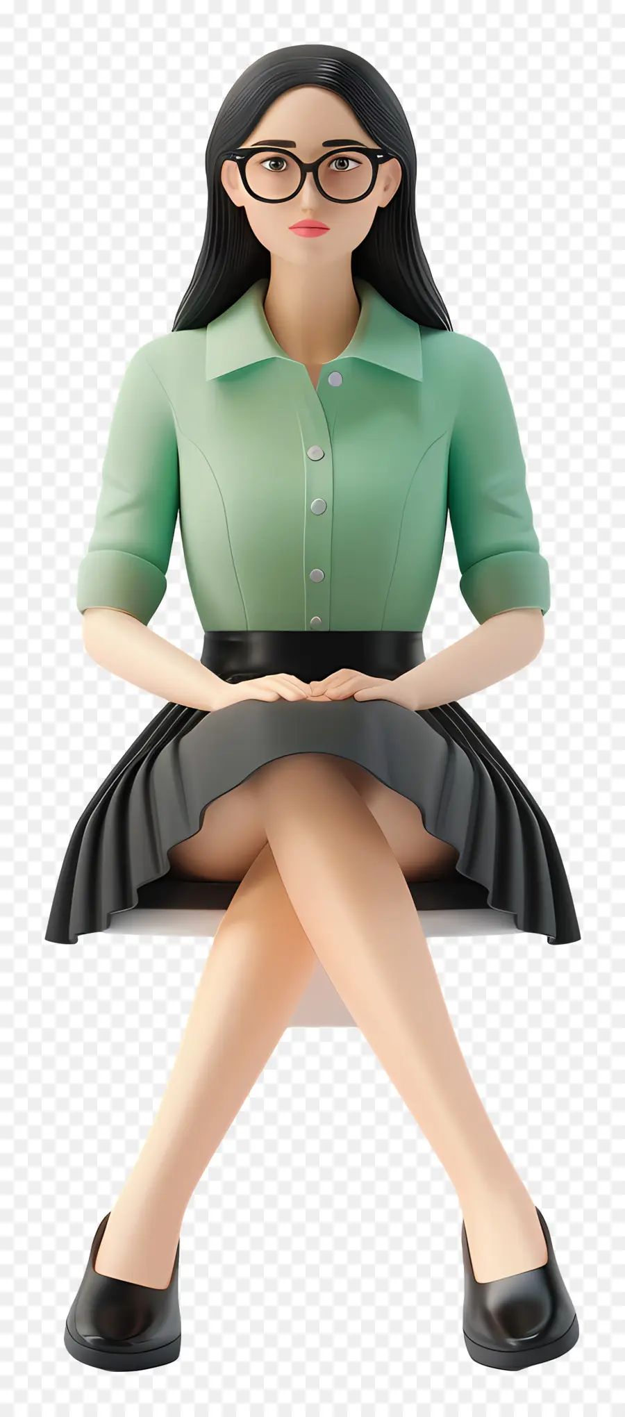 Mulher De Camisa，Mulher Sentada PNG