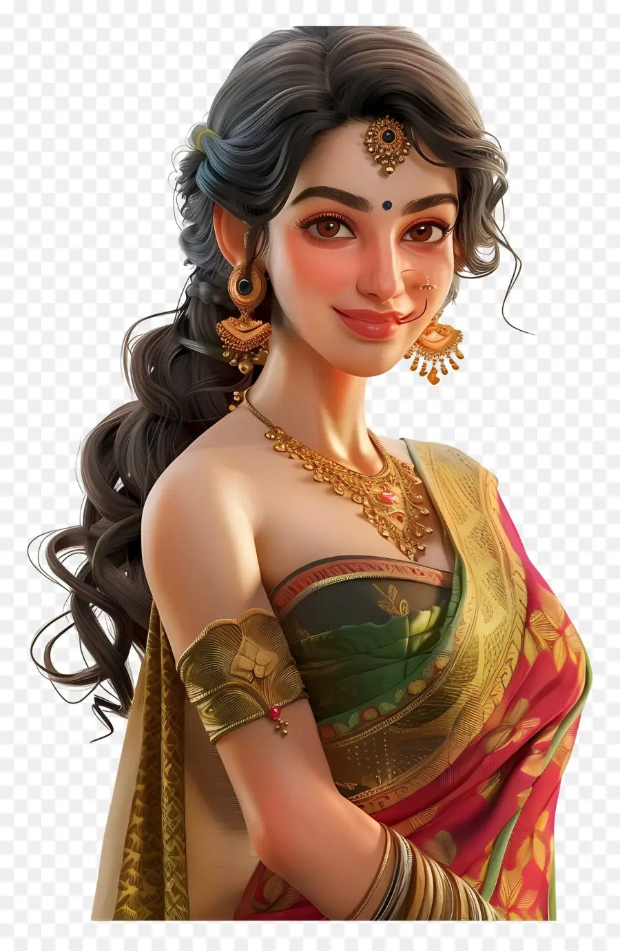 Mulher Em Saree，Mulher Elegante PNG