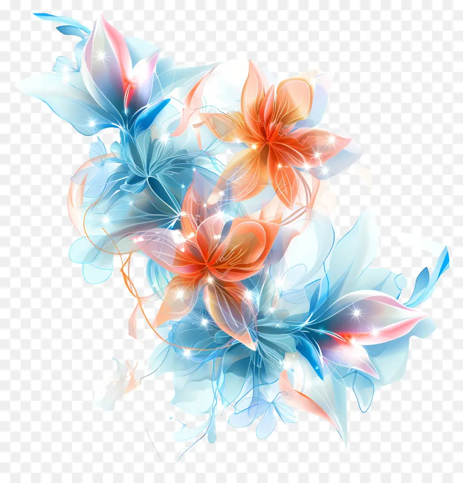 Fundo De Flor，Flores Abstratas PNG