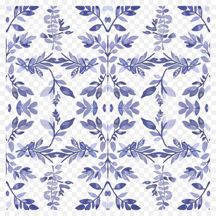 Fundo Roxo，Padrão Floral Azul PNG