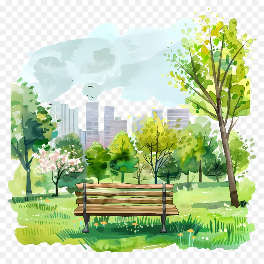 Fundo De Primavera，Banco De Parque PNG