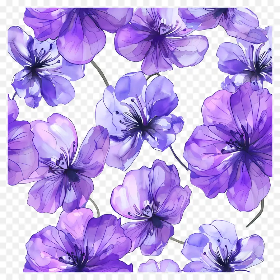 Fundo Roxo，Flores Roxas PNG