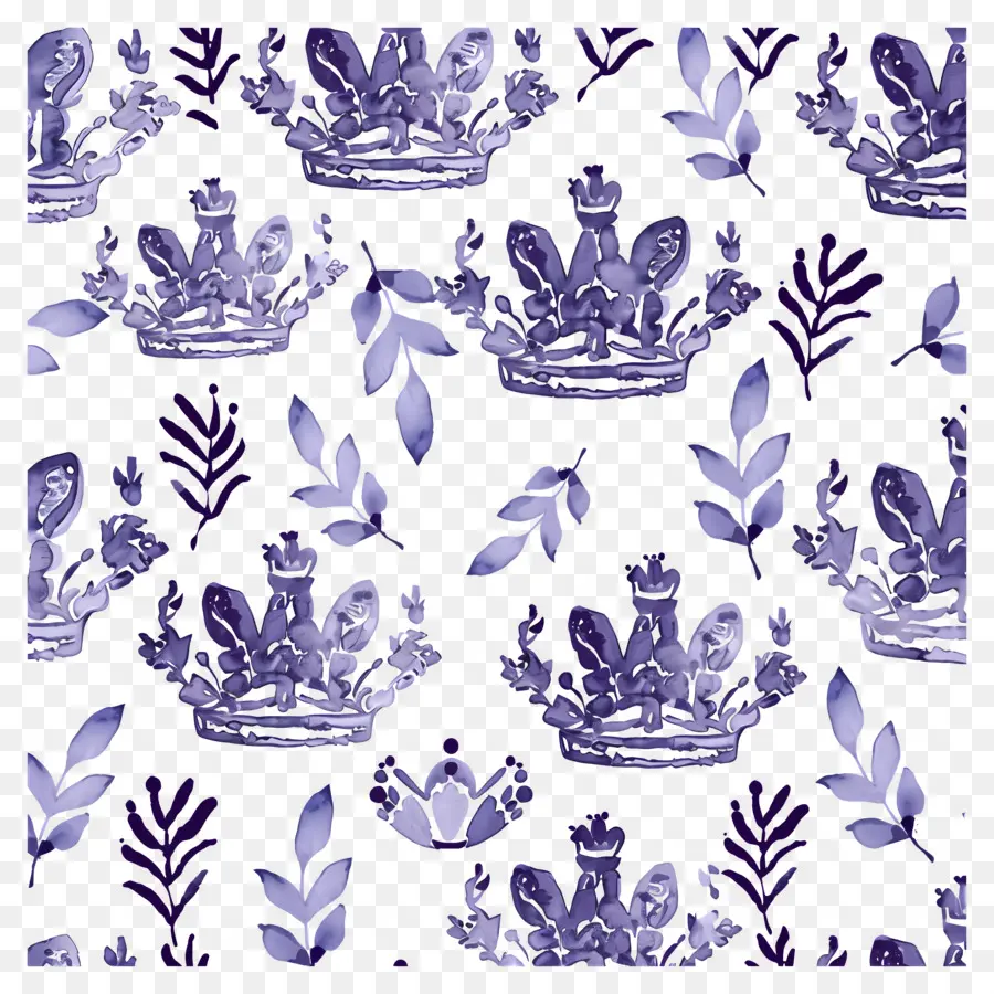 Fundo Roxo，Padrão De Coroa PNG