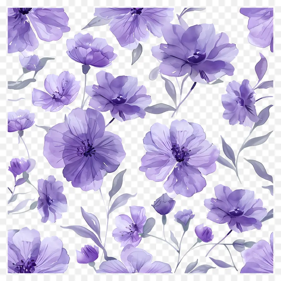 Fundo Roxo，Flores Roxas PNG