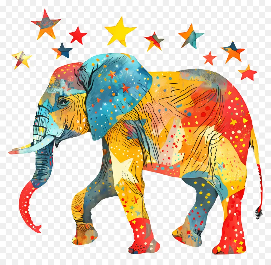 Elefante，Colorido PNG