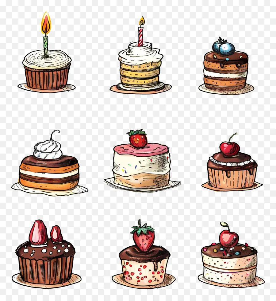 Fundo De Aniversário，Bolos PNG