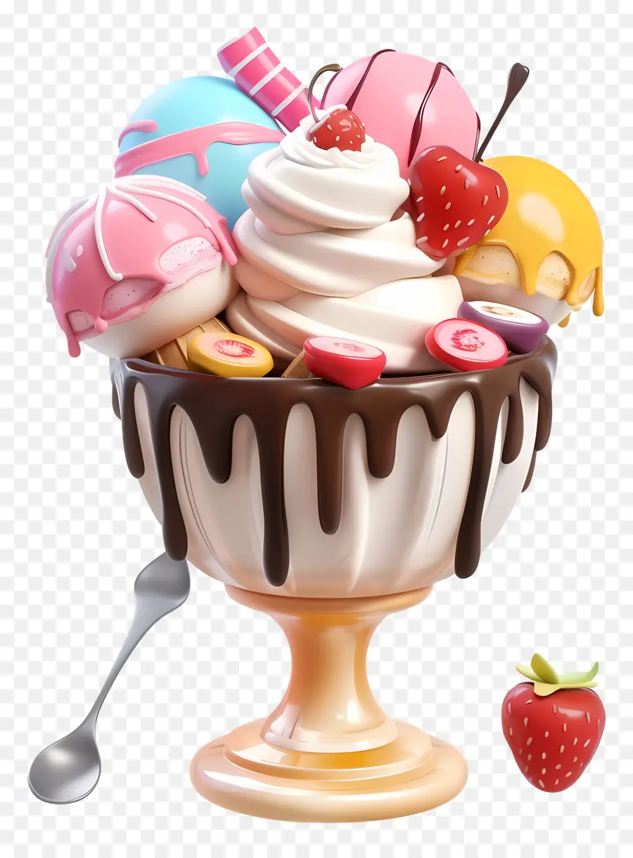 Sundae De Sorvete，Sobremesa PNG