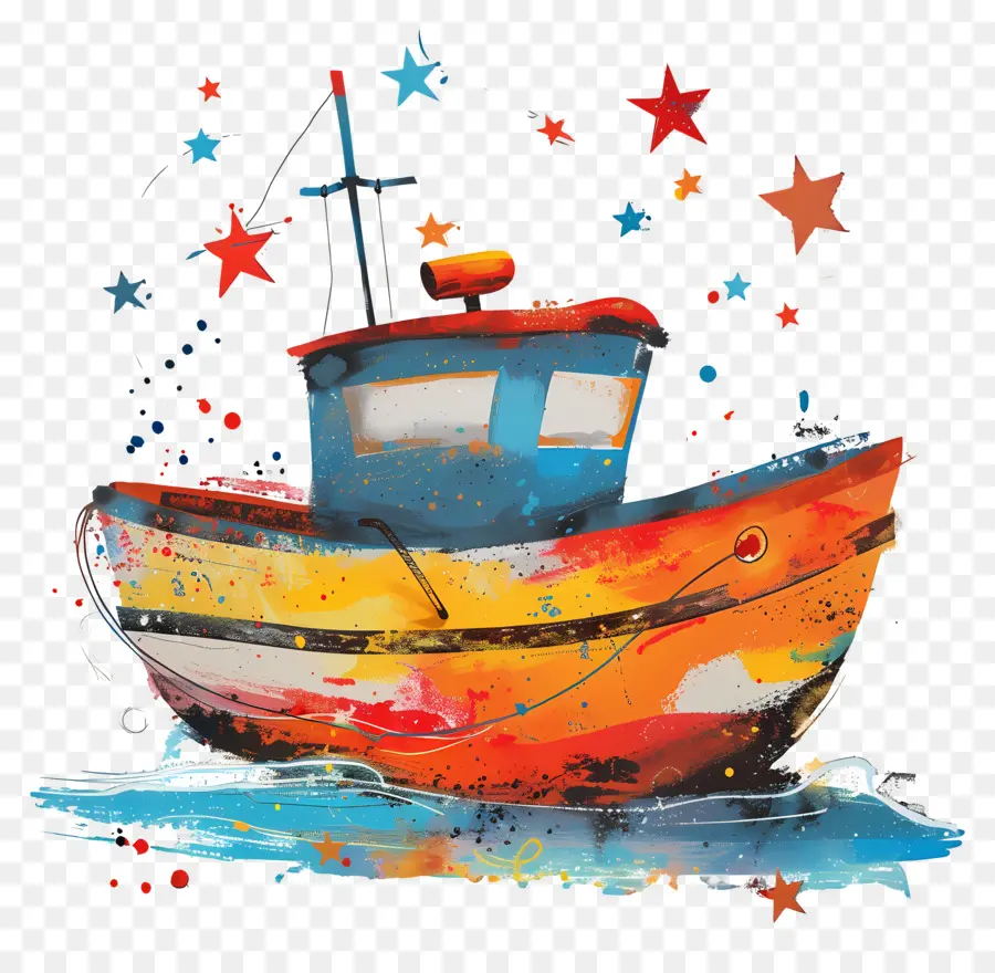 Barco，Barco Colorido PNG