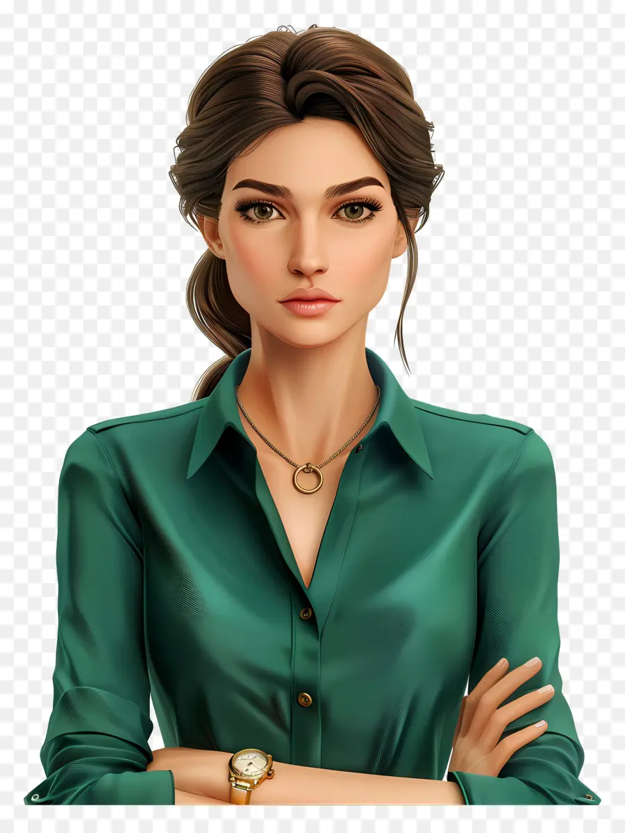 Mulher De Camisa，Mulher De Camisa Verde PNG