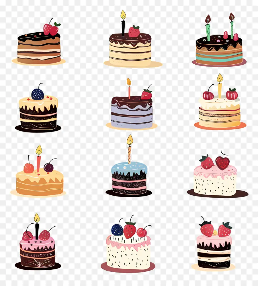 Fundo De Aniversário，Bolos PNG