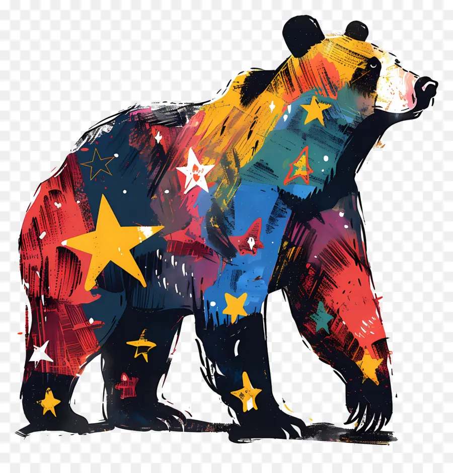 Urso，Urso Colorido PNG