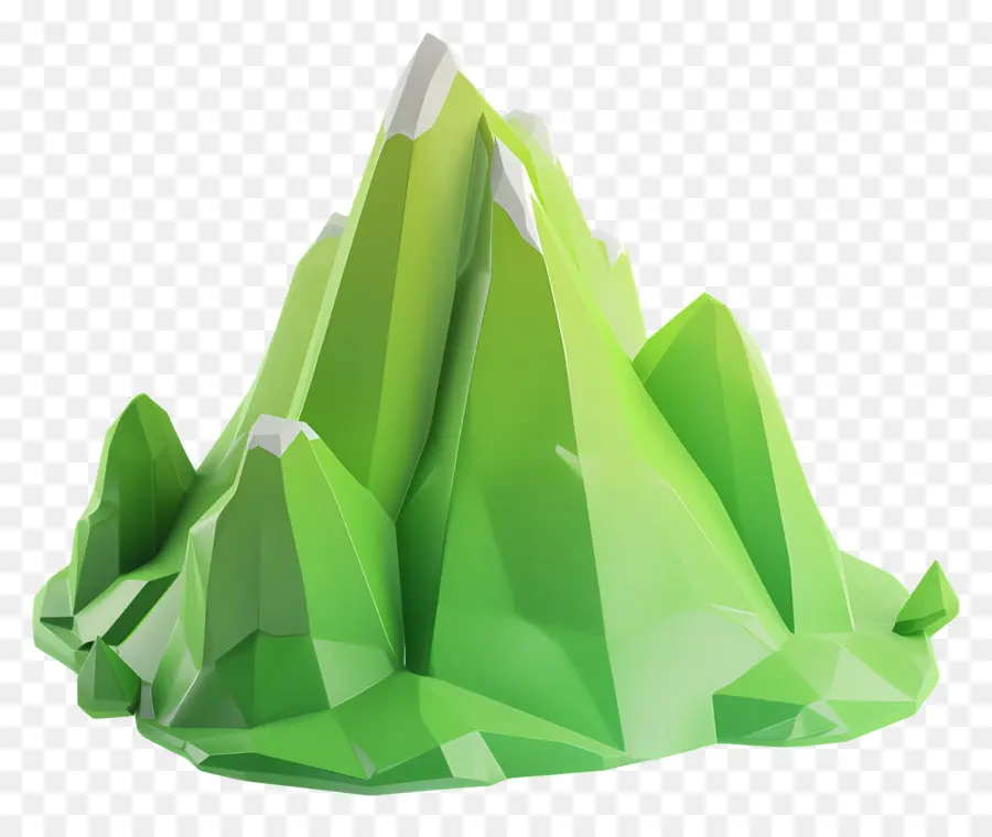 Montanha Verde，Montanha Low Poly Verde PNG