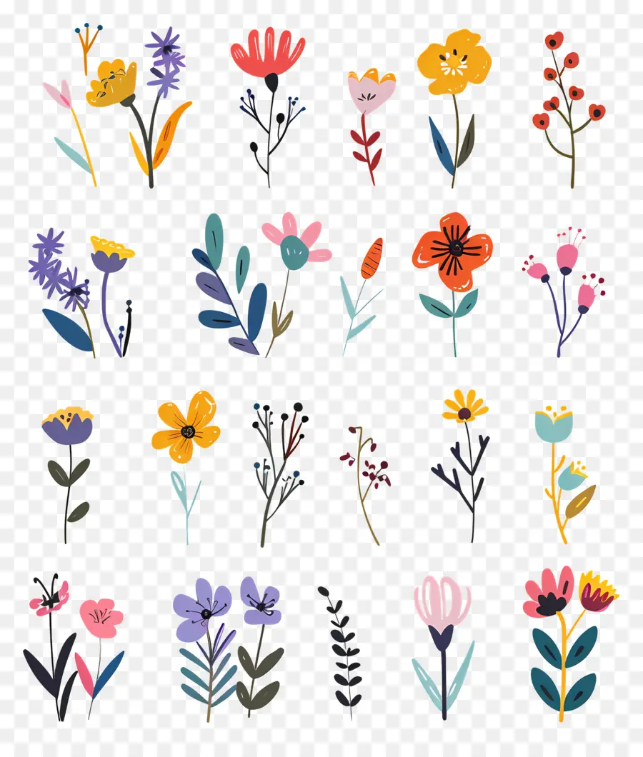 Fundo De Flor，Flores Coloridas PNG