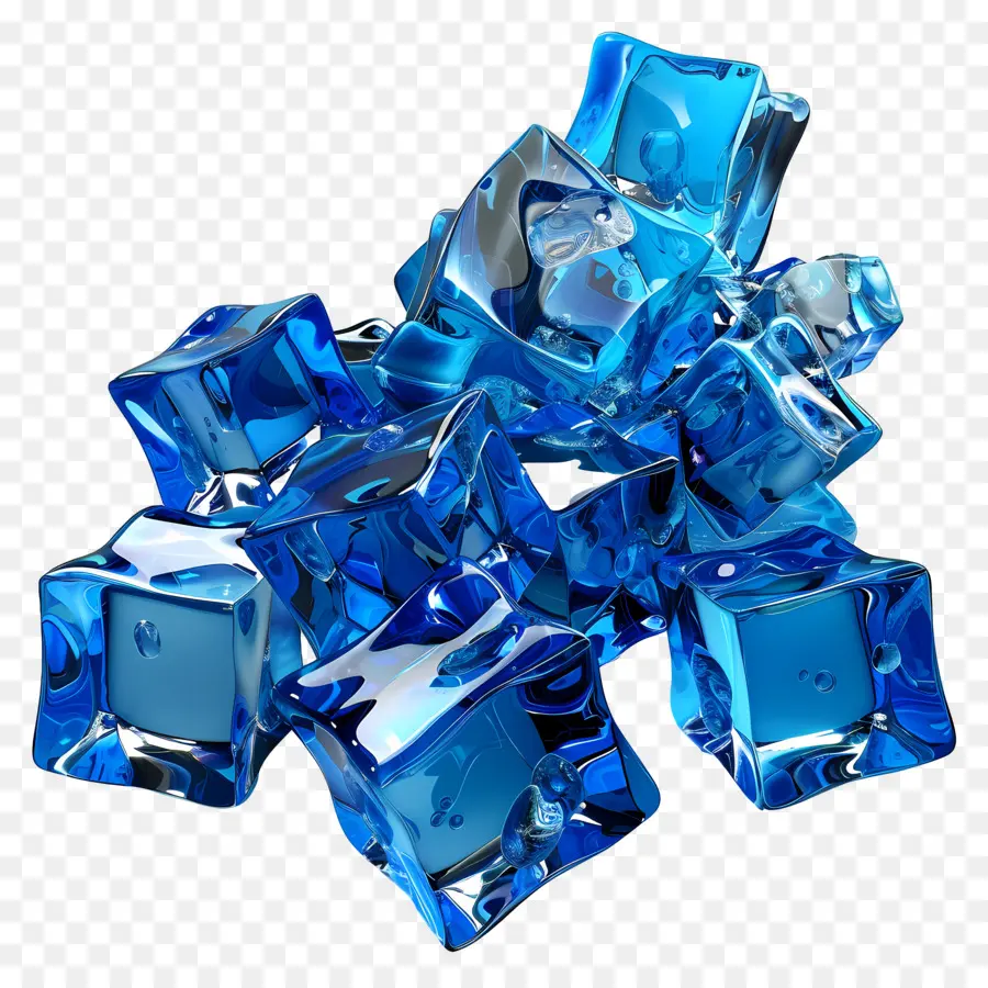 Gelo Azul，Cubos De Gelo Azuis PNG