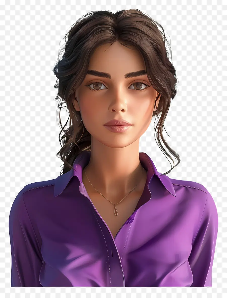 Mulher De Camisa，Mulher De Camisa Roxa PNG