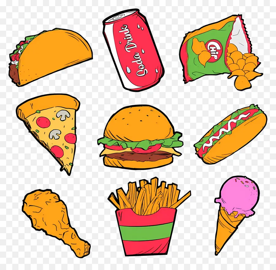 Junk Food，Doodles De Fast Food PNG