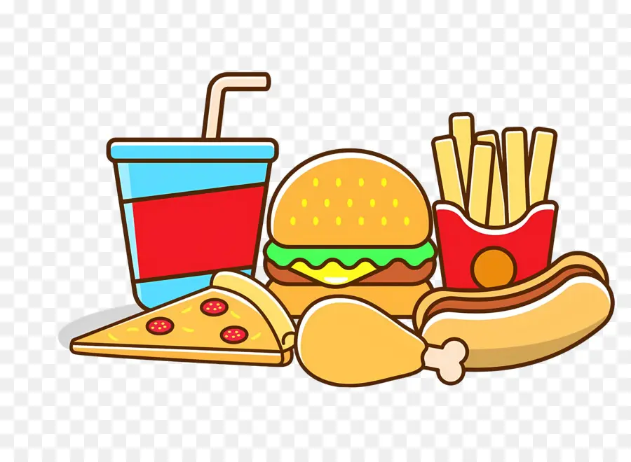 Junk Food，Hambúrguer E Batatas Fritas PNG