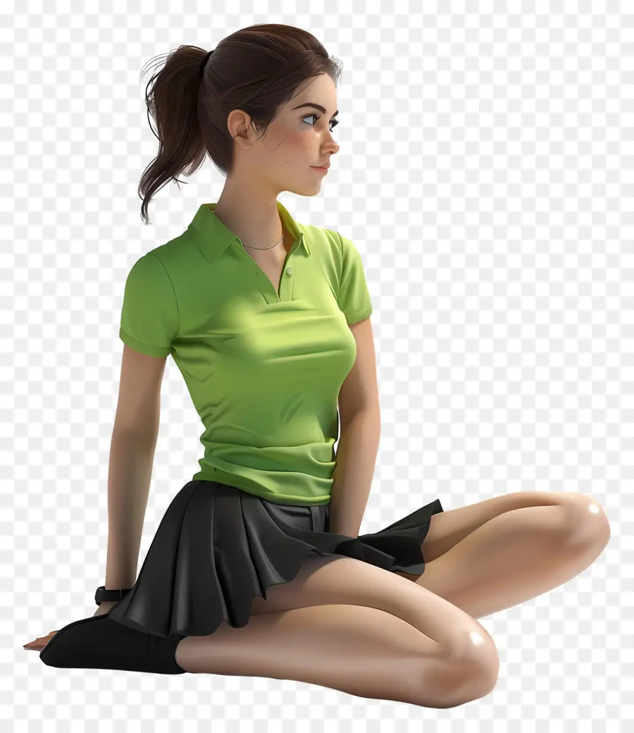 Mulher De Camisa，Mulher Sentada PNG