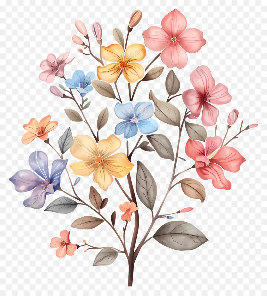 Fundo De Primavera，Flores PNG