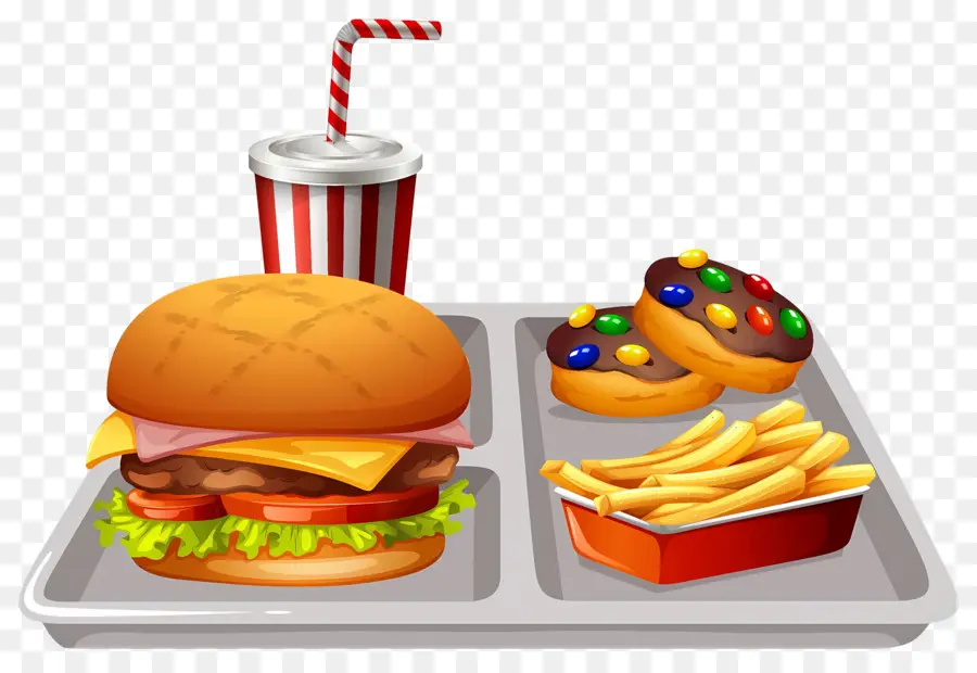 Junk Food，Bandeja De Fast Food PNG