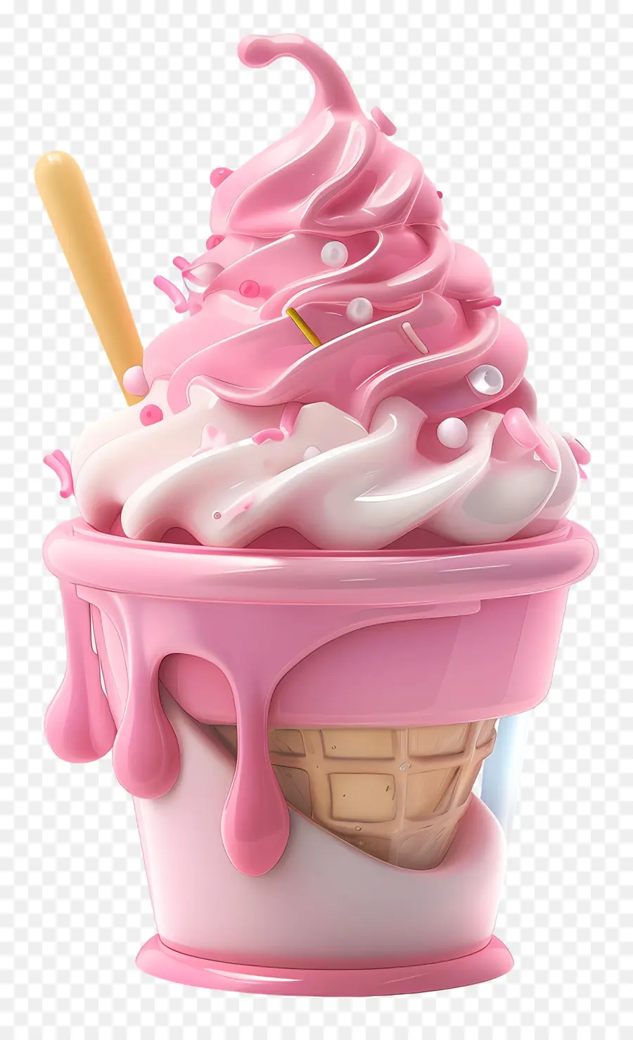 Sundae De Sorvete，Sorvete De Morango PNG