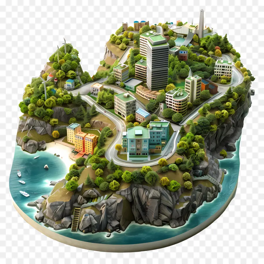 Ilha，Cidade Em Miniatura PNG