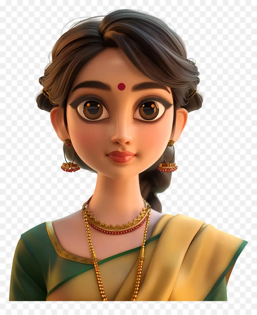 Mulher Em Saree，Garota Animada PNG