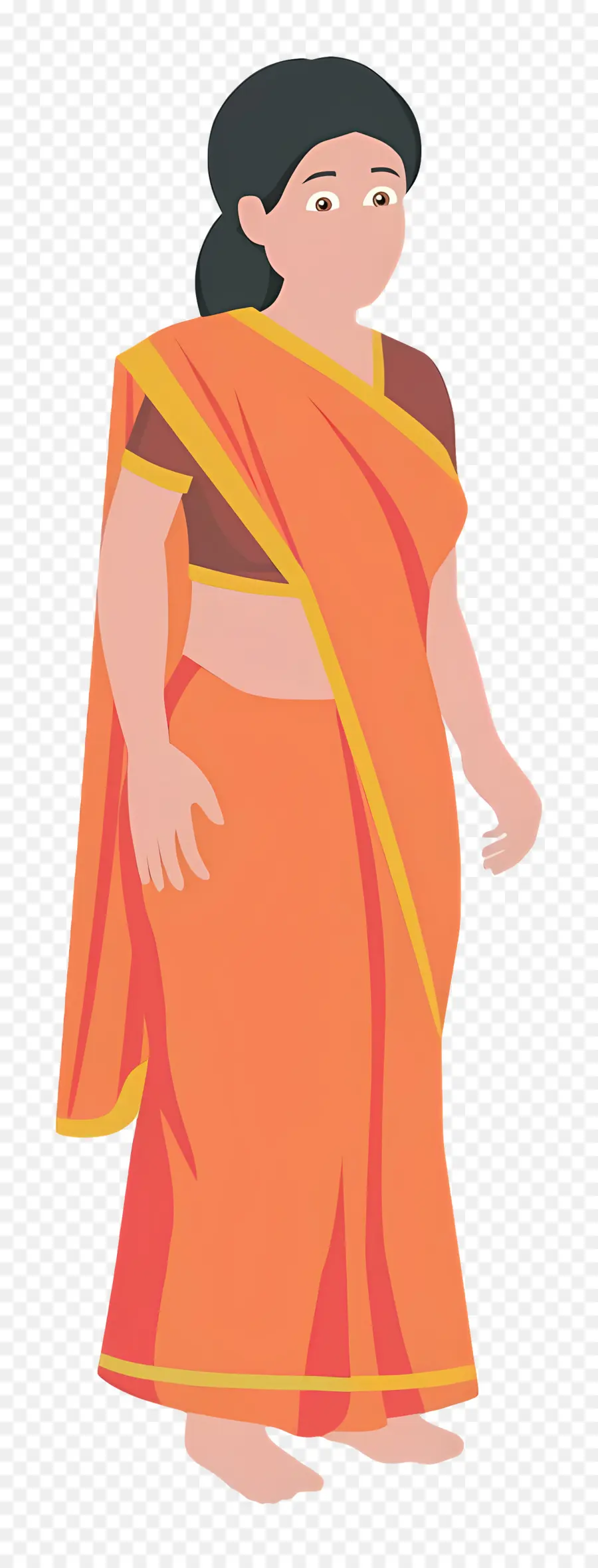 Saree，Mulher Em Sari Tradicional PNG