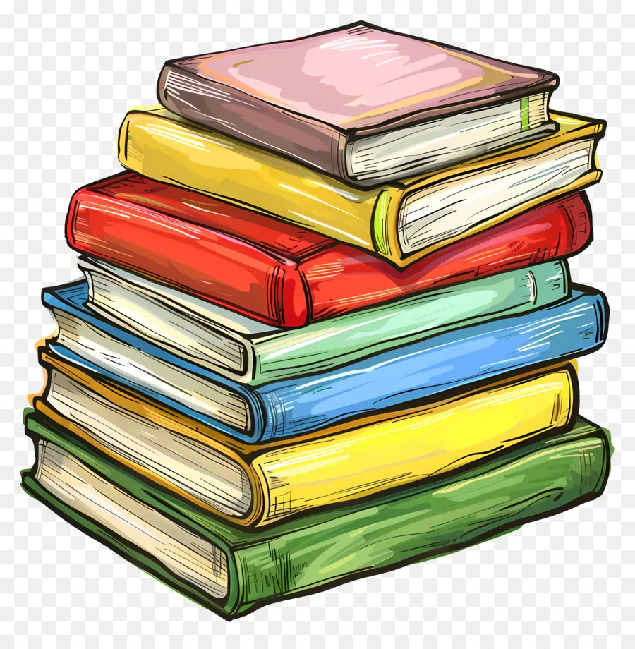 Pilhas De Livros，Pilha Colorida De Livros PNG