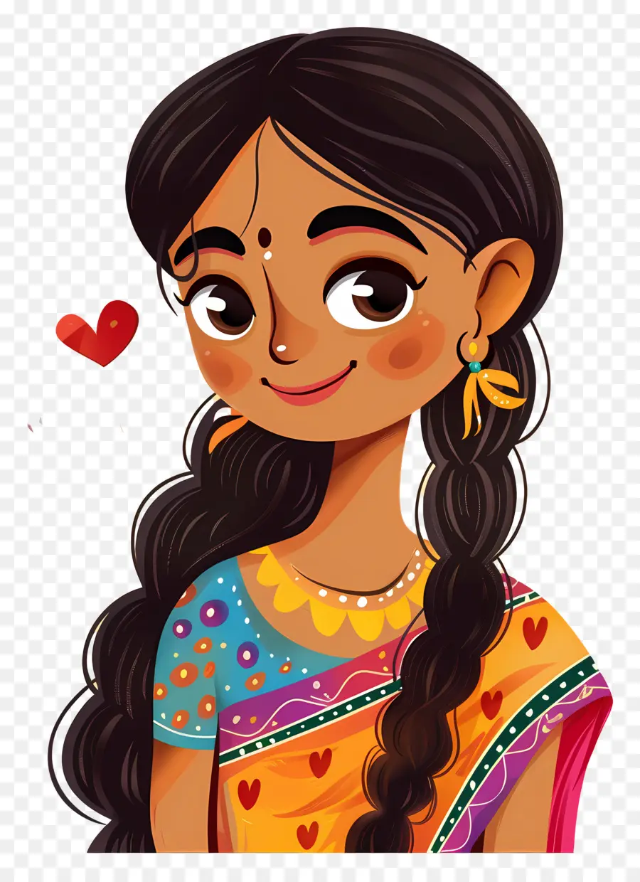 Mulher Marathi，Menina Sorridente PNG