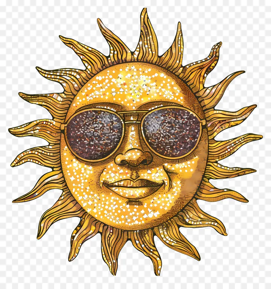 Sol De Desenho Animado，Sol Com óculos De Sol PNG