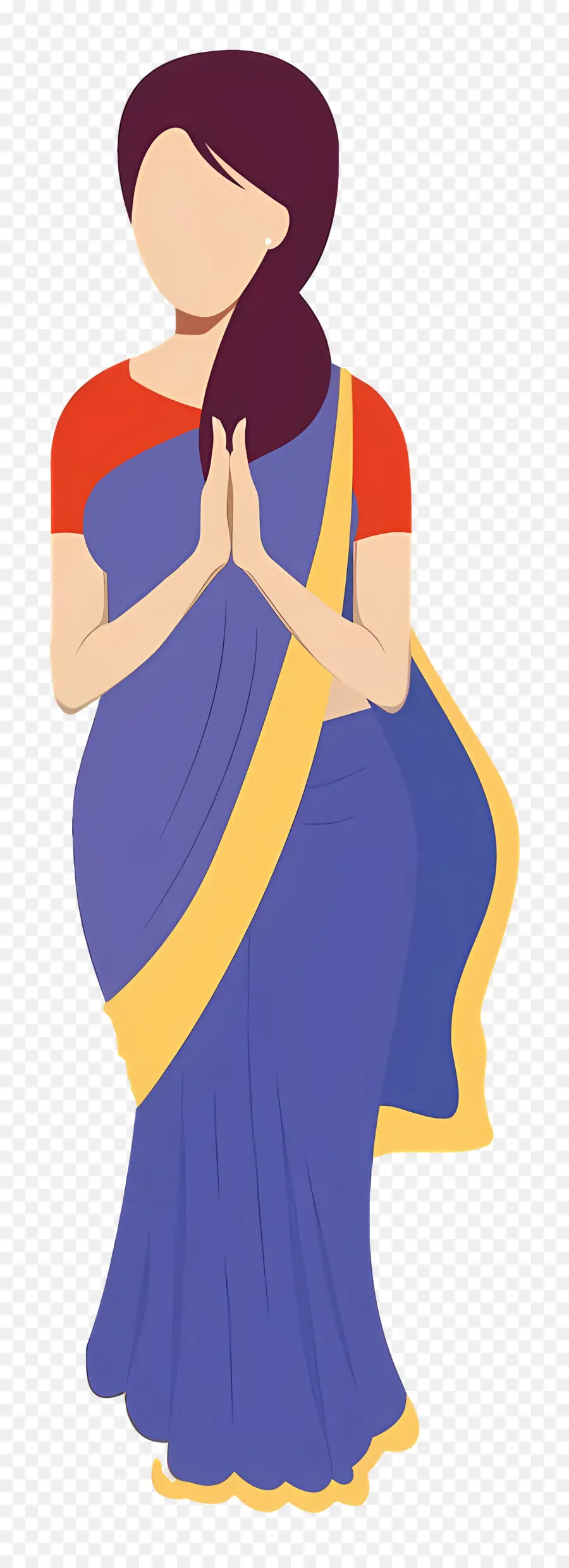 Saree，Mulher Em Traje Tradicional PNG